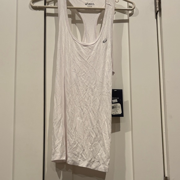 Asics White Ribbed Racerback Top - Picture 2 of 5